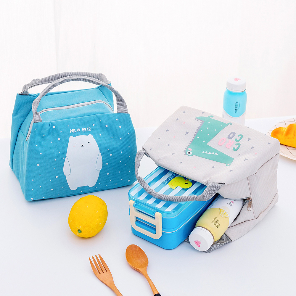 Leuke Vrouwen Dames Meisjes Kids Geïsoleerde Lunch Tas Doos Picknick Voedsel Thermische Lunch Koeler Tote Dier Afdrukken Handtas Pouch