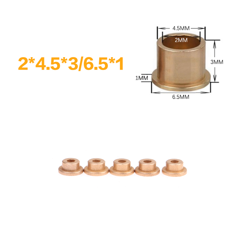 5 Stuks Flanger Zelfsmerende Lager Poedermetallurgie Olie Koperen Bus Gids Mouw Met Getrapte Flens Hardware: Paars