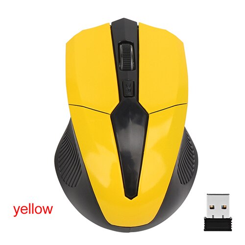 2.4G Wireless Mouse Super Slim Optical Wireless Mouse USB 2.0 Receiver Right Scroll Mice For PC Laptop Notebook Video Game Mouse: Yellow