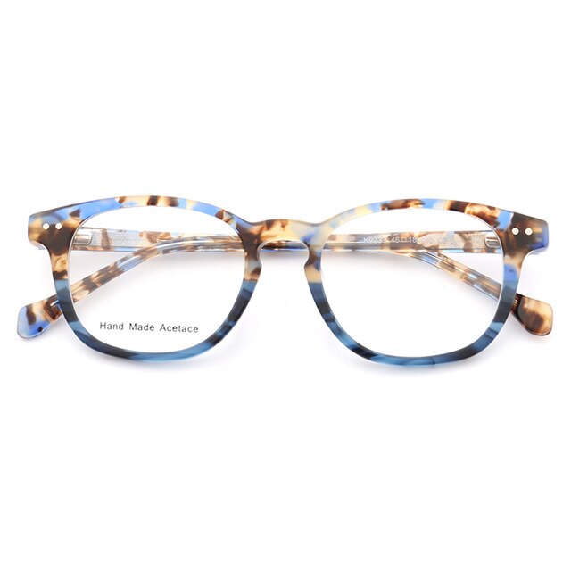 Women Round Stylish Retro glasses frames men eyeglass frame Tortoise Eyeglasses frames Striped light Acetate eyewear: YJG3