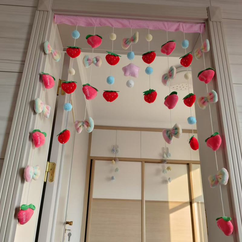 Korean Japan Plush Balls Tassel Doorway Curtains Ball Door Curtain Pendant Melody Kitchen Bedroom Living Room Girls Room Decor: Blue