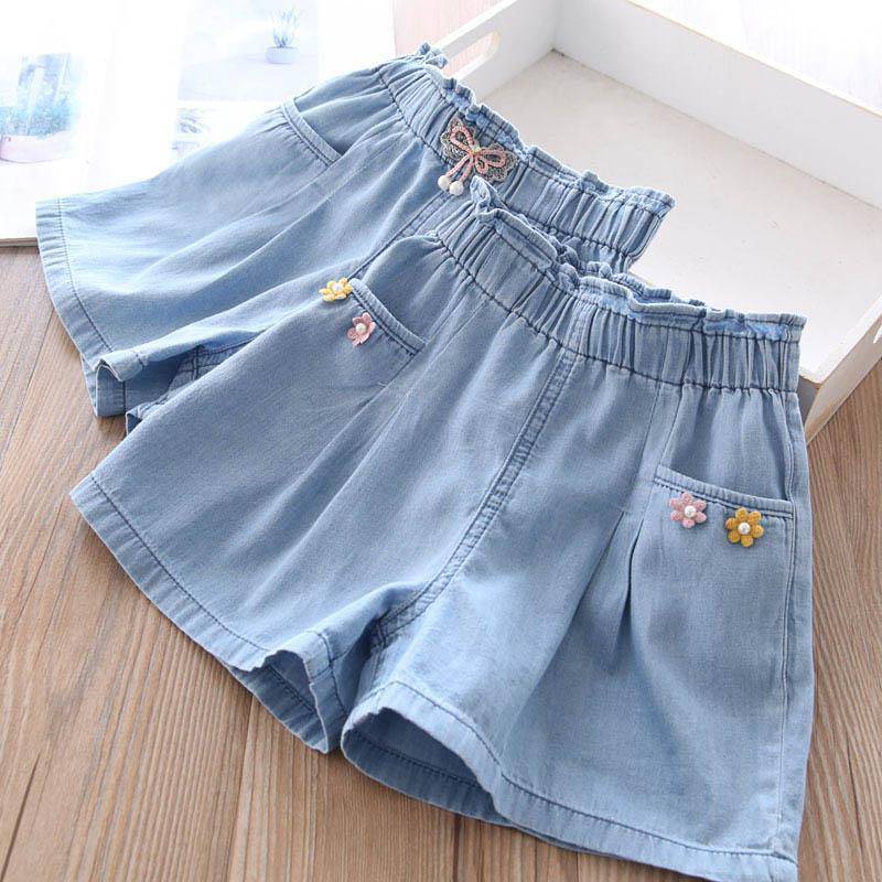Abbigliamento per bambini pantaloncini di jeans per ragazze pantaloni estivi Bowknot per bambini pantaloni da spiaggia per bambini pantaloncini per bambini per ragazze adolescenti
