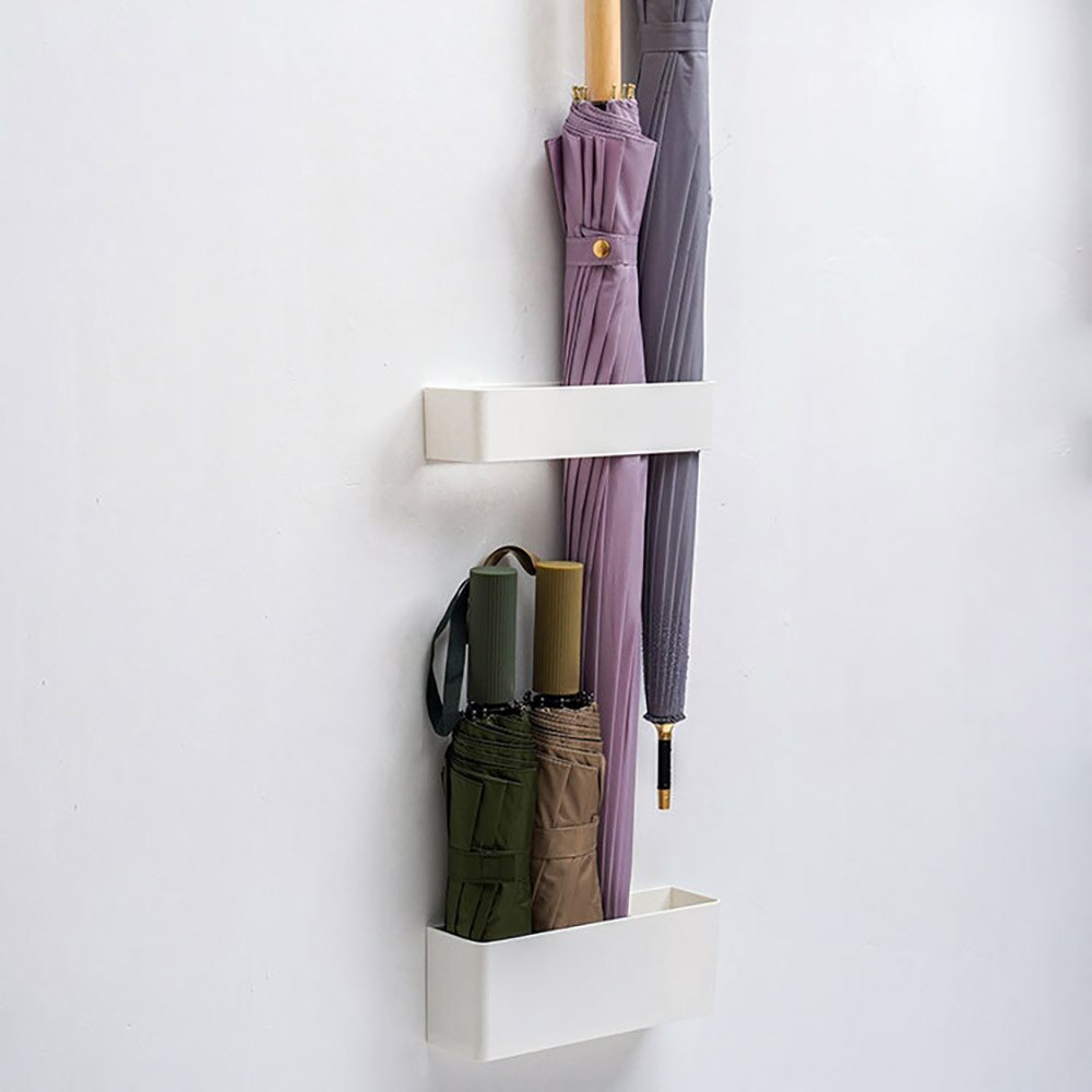 Draagbare Wandmontage Paraplubak Rack Effen Kleur Paraplu Opslag Houder Plank Voor Home Office Paraplu Houder