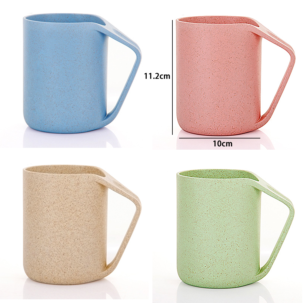Toothbrush Toothpaste Organizer Eco-Friendly Wheat Straw Biodegradable Unbreakable Cup Mouthwash Water Mug Bathroom Tumbler