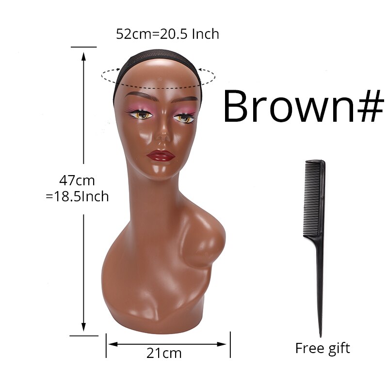 Plussign Schaufensterpuppen Schmuck Stehen Mannequin Kopf Für Perücke Machen Männchen Modell, Der Styling Praxis Friseur Hütte: Braun