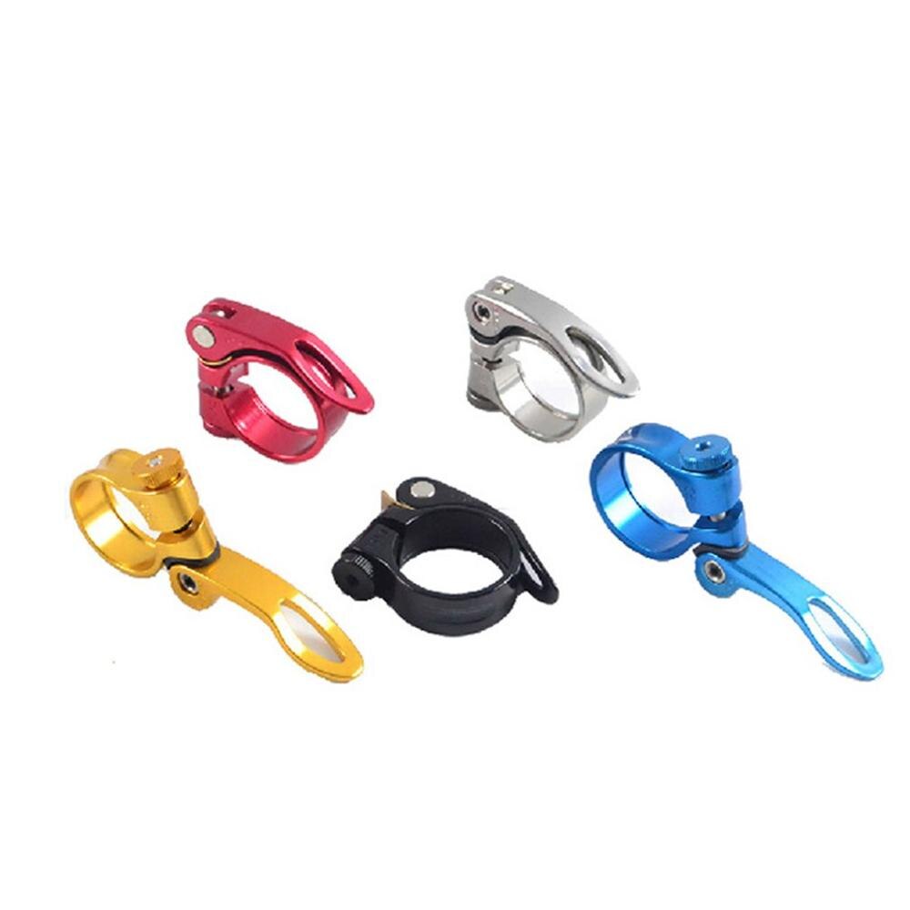 Bicycle Quick Release Seat Tube Clamp Mountain Bike 31.8mm Pole Clamp Cycling Accessories Practical Convenient: silver