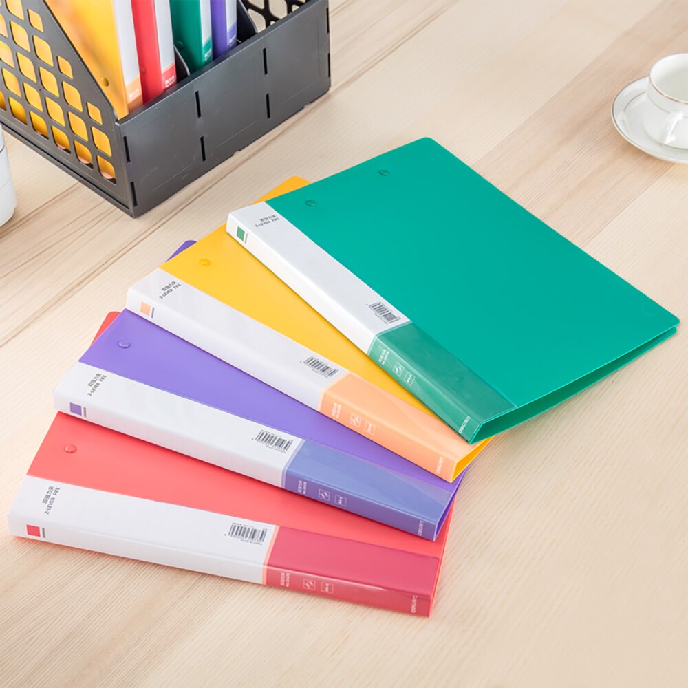 Deli 5301 5302 33478 A4 file folder single and double clip folder short long binder folder colorful folder