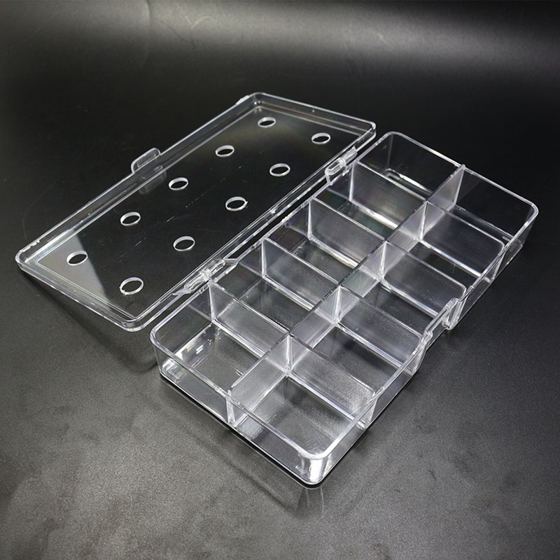 3boxes/pack empty acrylic dubbing storage boxes with 10 compartments&outlet holes luxury dubbing dispenser fly tying tackle box