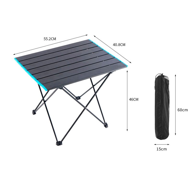Sammenklappeligt campingbord - bærbart ultralet aluminiumslejrbord to slags letvægts kompakt, sammenrullet picnicbord til picnic