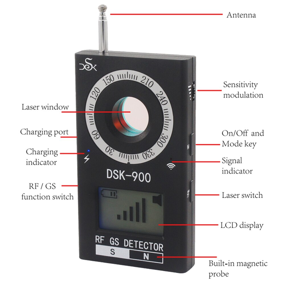 Para Quelima Multi-Função DSK-900 Mini Detector Completa Banda Detector Detector Localizador de Mini Detector