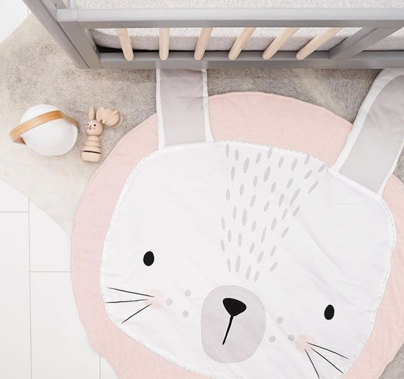 90Cm Kids Play Game Matten Ronde Tapijt Tapijten Mat Katoen Vos Kruipen Deken Vloer Tapijt Voor Kinderkamer Decoratie ins Baby: pink