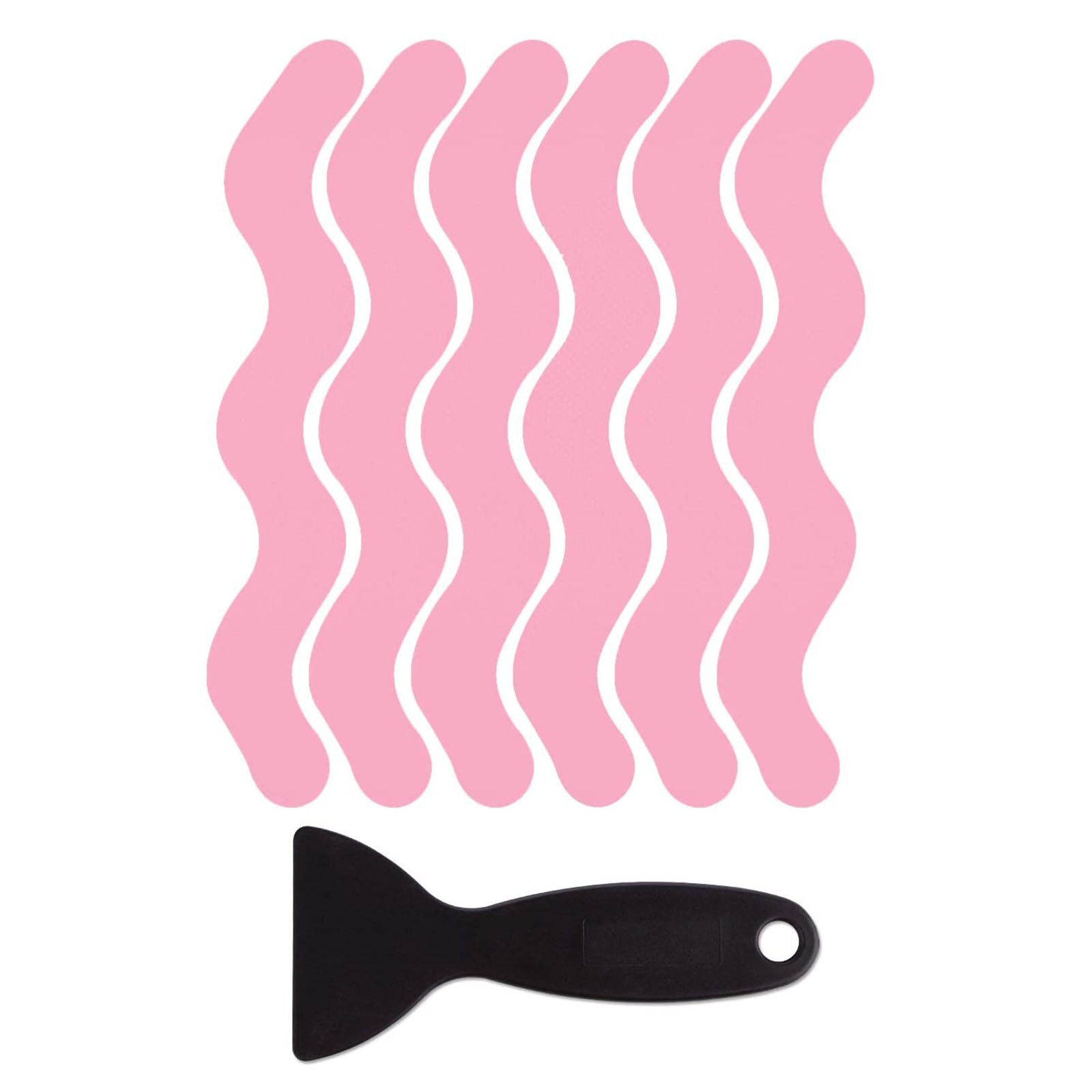 Adhesive Decals Bathtub Strips Safety Anti Slip Adhesive Anti Slip Stickers Black Gray Translucent Pink Blue Non-slip Stickers: Pink