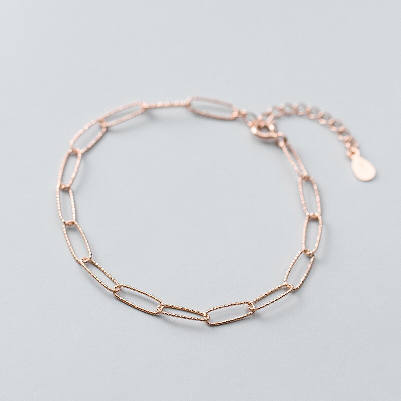 La Monada Ovale Armbanden Voor Vrouwen Zilver 925 Sterling Zilveren Fijne Echt Zilver 925 Sieraden Armband Alleen Keten Vrouwen armband: Rosegold