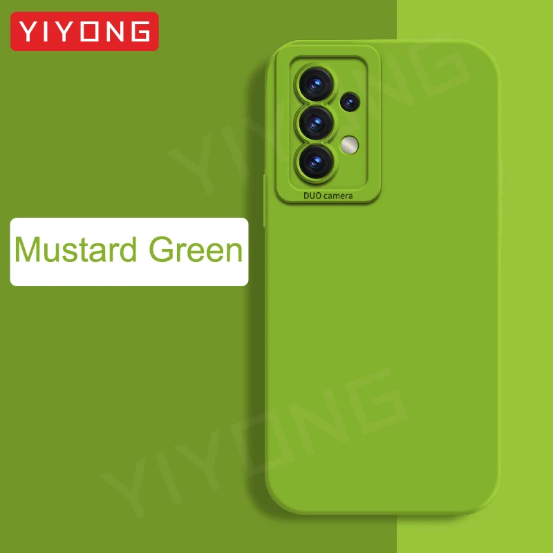 For Samsung A52 A53 Case YIYONG Original Liquid Silicone Soft Cover For Samsung Galaxy A52 s A52s A55 A54 5G A 52 53 Phone Cases: Denim / green