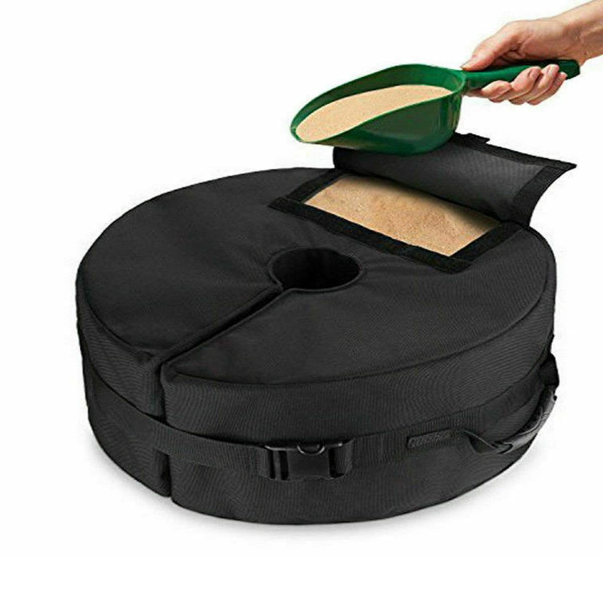 18*6inch Outdoor Patio Umbrella Base Weight Bag Weatherproof Parasol Umbrella Heavy Duty Sand Bags Stand Base for Home Hotel
