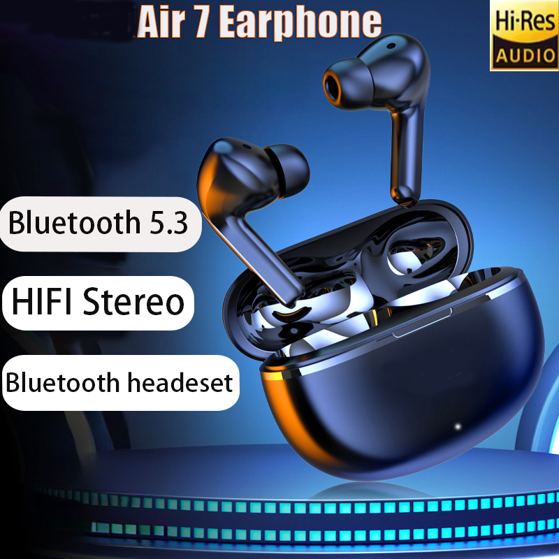 Air 7 Earphone TWS Bluetooth Headset HiFi Wireless Mic Noise Reduction Earbuds Waterproof Game Motion Headphone ﻿