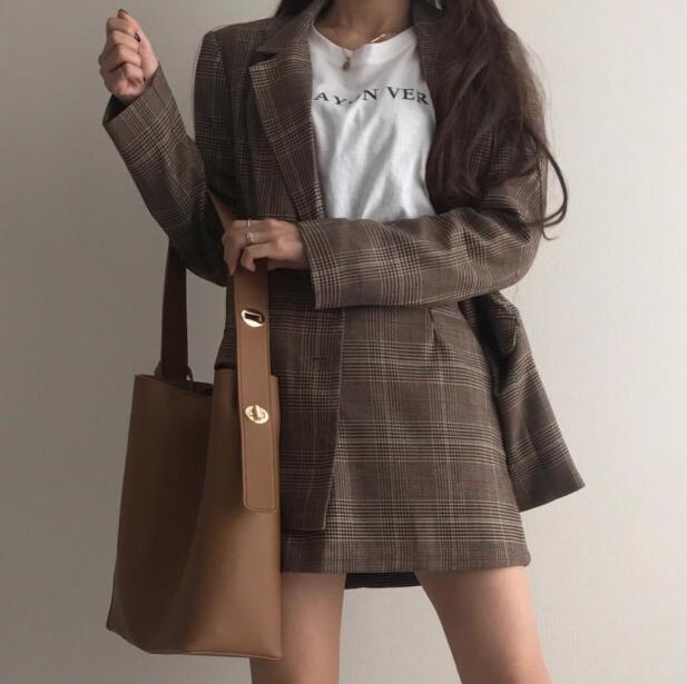Bucket bag, eenvoudig, groot, pu-leer, een schoudertas voor dames, dames, samengestelde tas, casual bruin/zwart q-djuy 1