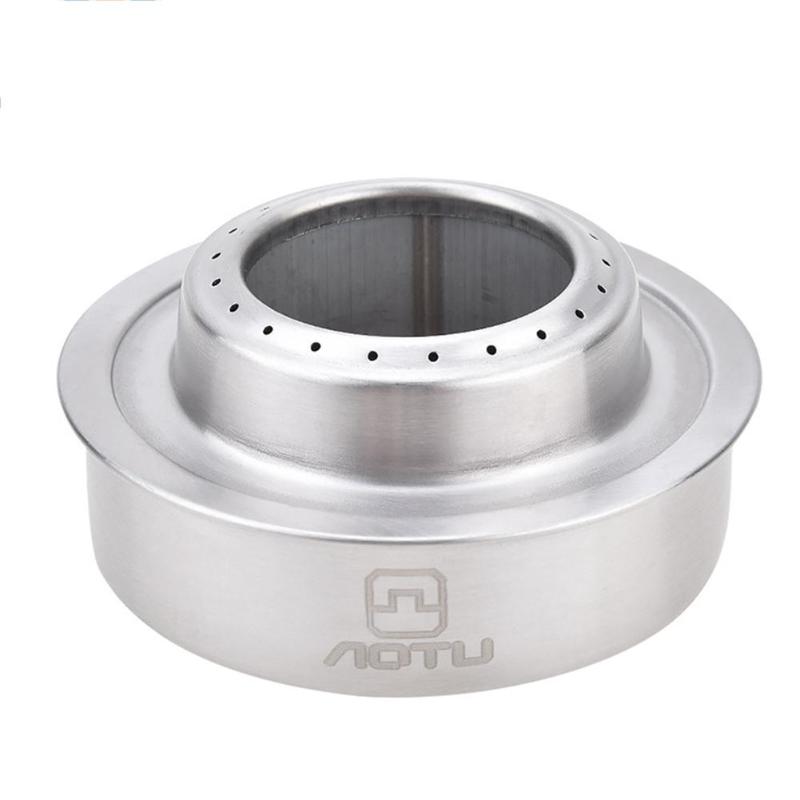 AOTU-Mini horno portátil de Alcohol sólido líquido, para exteriores, senderismo, Camping, estufa de Gas a prueba de viento, utensilios de cocina para Picnic
