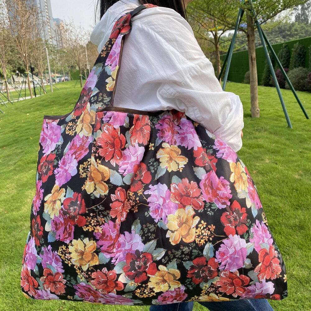 Herbruikbare-Boodschappentas-Kruidenier Tas-Handtas-Opbergtas-Opvouwbare Grote 50LB Leuke Reizen Opbergtas grote Handtas: 31019