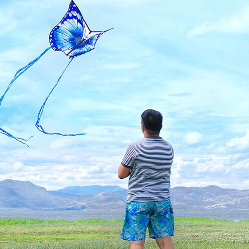 Cometas de nailon de alas duras para niños, juguetes voladores para exterior, cometa de acrobacias, Surf, con barra de Control y línea, coloridas, nuevas