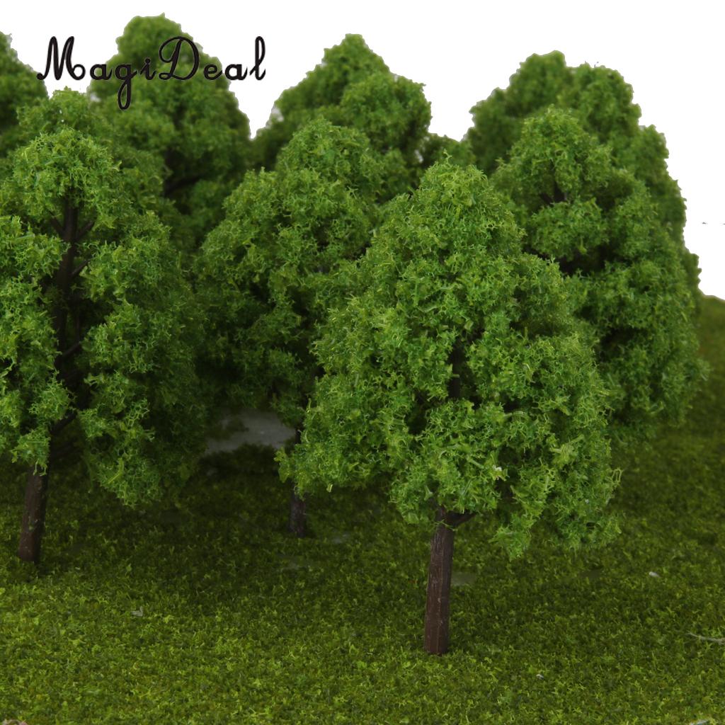 25 stuks Plastic Licht Groene Trein Layout Model Bomen 1:150 N Schaal Tuin Park Forest War Game Diorama Landschap Landschap