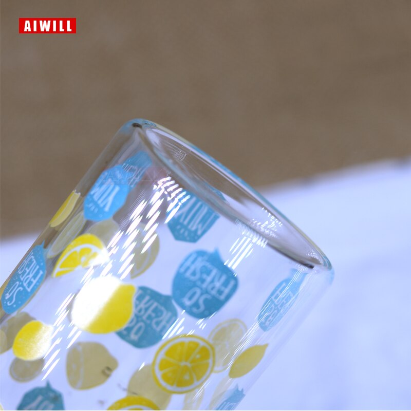 AIWILL-botella de Agua de Cristal de novedosa para mujer, 450-500ml, bonito, para deportes al aire libre