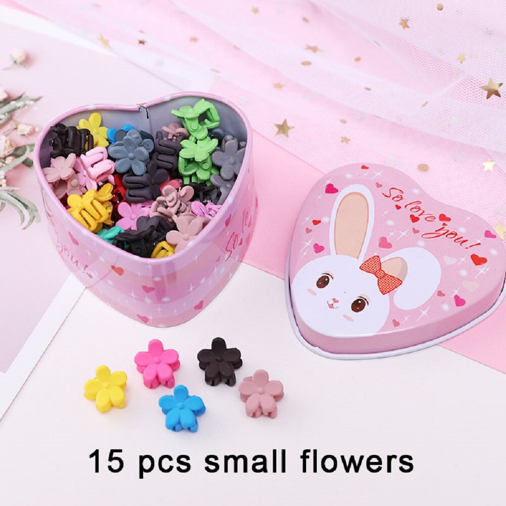 15 unids/set niñas lindo colorido de dibujos animados pequeño pelo garras niños encantadores diadema pinzas para el pelo de de los Niños Accesorios para el pelo: small flower