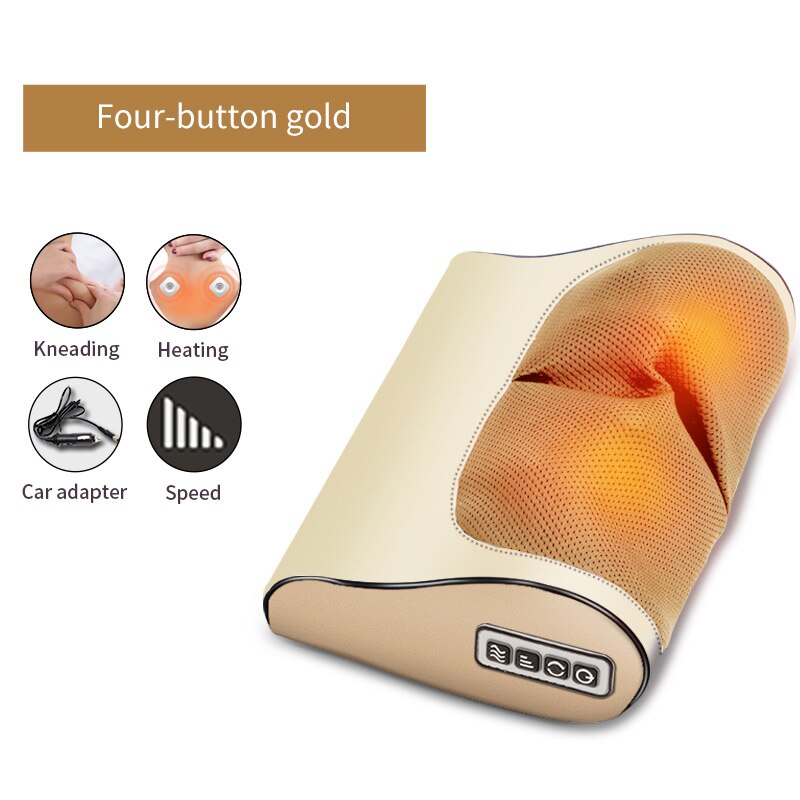 Infrarood Verwarming Nek Schouder Terug Body Multifunctionele Massage Kussen Shiatsu Massager Apparaat Cervicale Gezonde Massageador: RP2-J (Gold)
