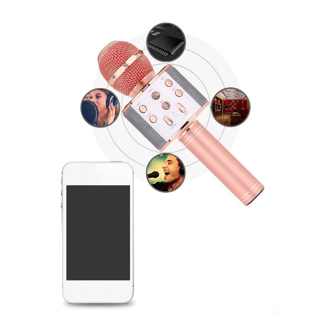 Bluetooth Wireless Microphone Speaker Handheld Microphone Karaoke Mic Music Player Singing Recorder KTV karaoke MIC