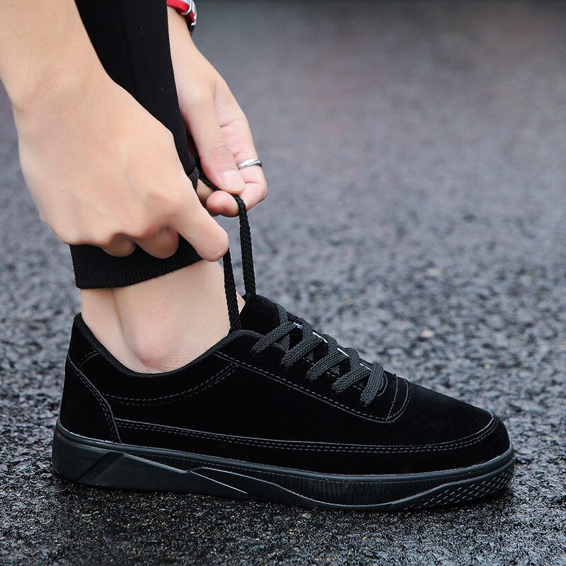 Menn joggesko trend utendørs menn sko lette komfortable menn fritidssko zapatos hombre: Svart / 9.5