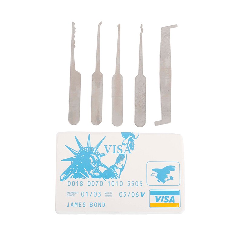 Credit Card Lock Picking Tool Hook Picks Locksmith Tool Training Practice