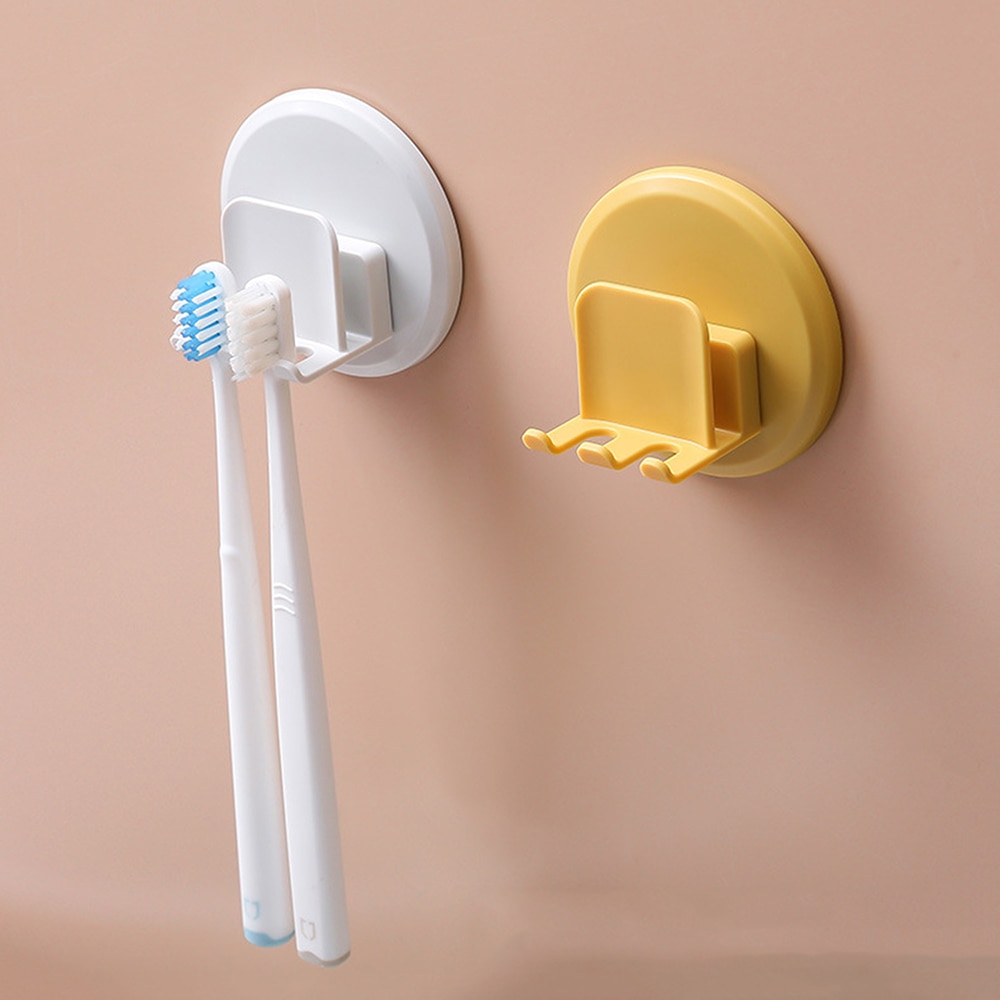 Soporte de plástico para cepillos de dientes con taza de Gargle, Ventosas para pared, estante, afeitadora, cepillo de dientes, dispensador de accesorios para baño