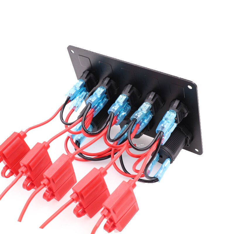 Digital voltmeter dubbel usb port vattentät bil marina led rocker switch panel 12v utloppskombination överbelastningskretsskydd