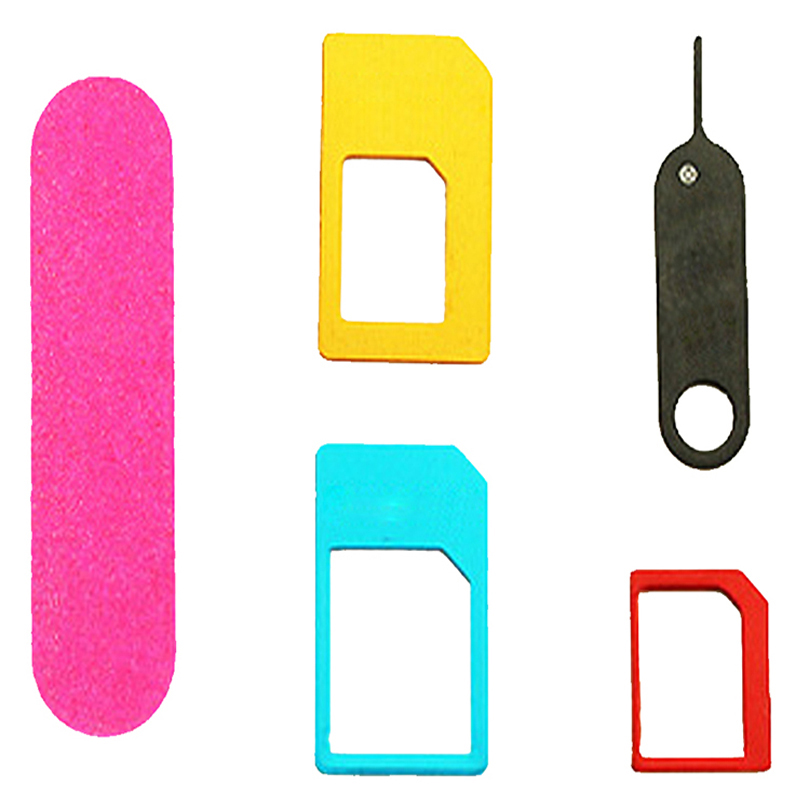 5 in 1 Nano SIM Card Adapter Standard Regular SIM Tool Kit for calibrated products smartphones