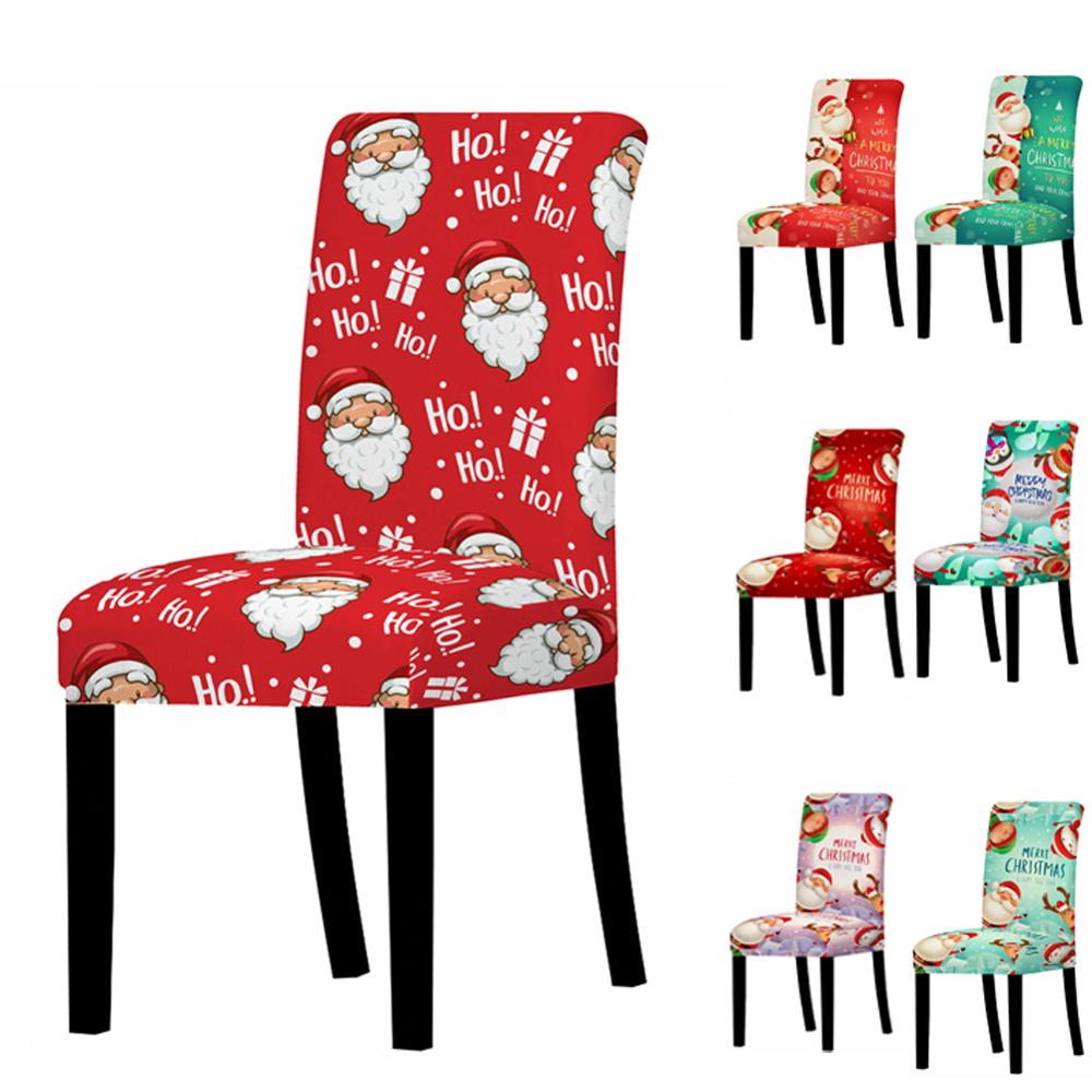 3d kerst hertenprint stoelhoezen voor eetkamerstoelen, hoge rugleuning woonkamerstoelhoezen voor stoelen voor feesten en bruiloften