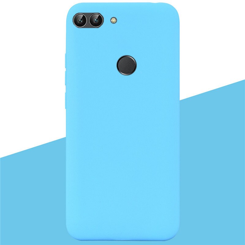 For Huawei P Smart Case TPU Soft Silicone Candy color Back Cover Phone Case For Huawei P Smart FIG-LX1 PSmart Case Fundas: 5 Sky Blue