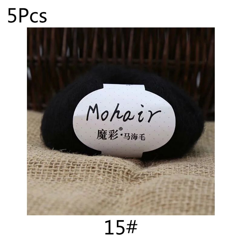 5 Rolls 125g Soft Thin Angola Mohair Yarn Fine Baby Wool Hand Knitting Crochet Y5LE: 5AC203337-15