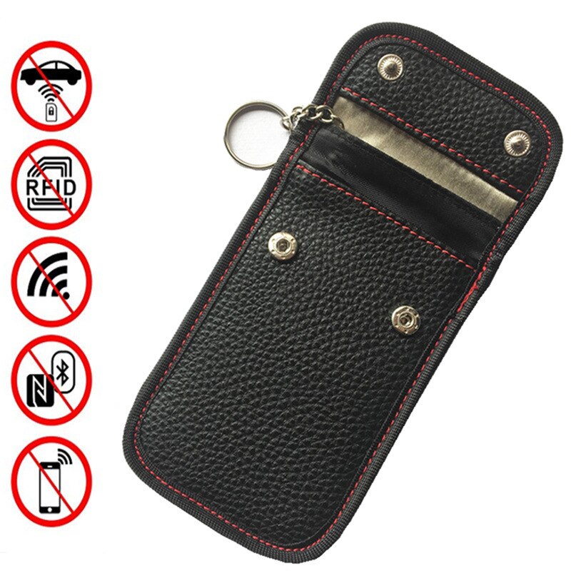 PU Faraday Auto Fernbedienung Schlüssel Tasche RFID Signal Blocker Kreditkarte Taschen fob Signal Abschirmung Schutz für sterben Privatsphäbetreffend Schutz Tasche1057