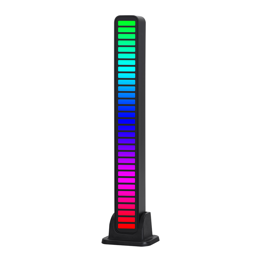 Voice-Activated Ritme Licht Stok 32-Bit Rgb Audio Spectrum Bar Pickup Ambient Dj Led Display Ritme Puls kleurrijke Signaal: Black / Type C