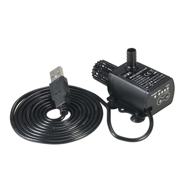 Verstelbare dompelpomp 300 l/u 5V 4,8W voor aquarium en vijver