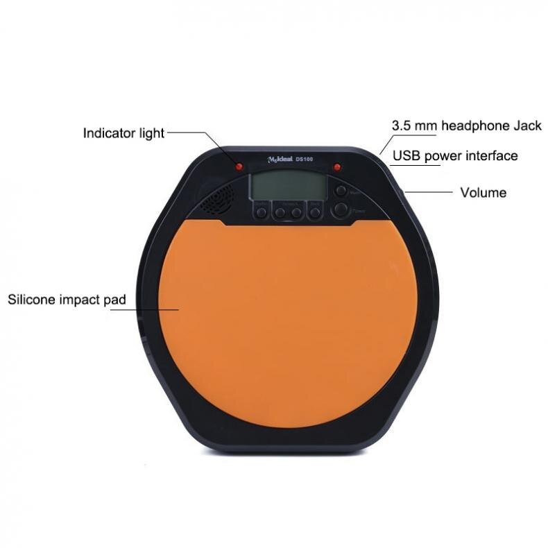 Drum Pad Digital Electric Electronic Portable Drum Pad for Training Practice Metronome Musical Instrument