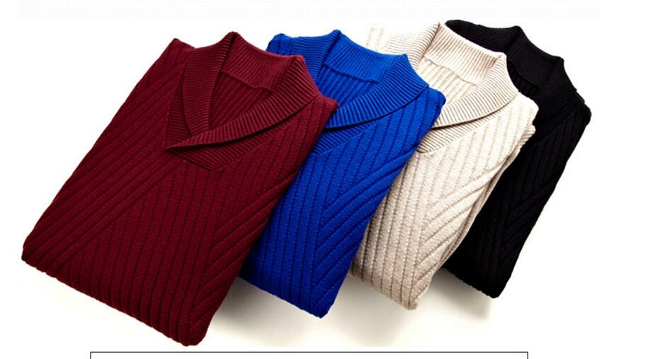 Autumn Mens Sweaters Cotton Knitted Royal blue Black Color Brand Clothing For Man's Slim Fit Knitwear Male Wear Pullovers
