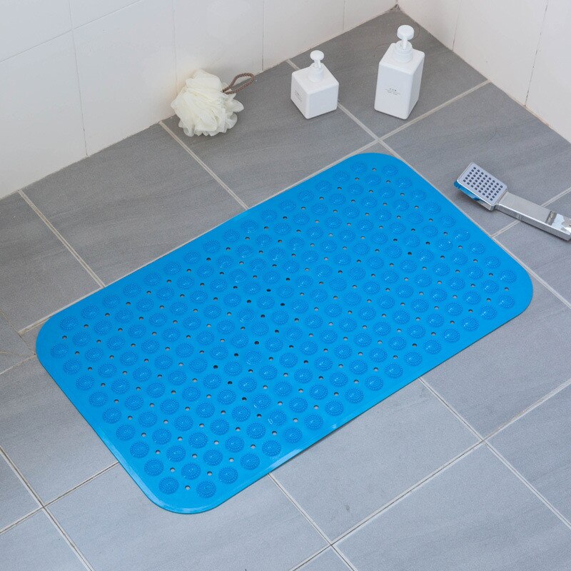 Badmat 36X71Cm Zuignap Veiligheid Douche Bad Matten Antislip Badkamer Vloermat Pvc Waterdichte Massage voet Pad: Blue