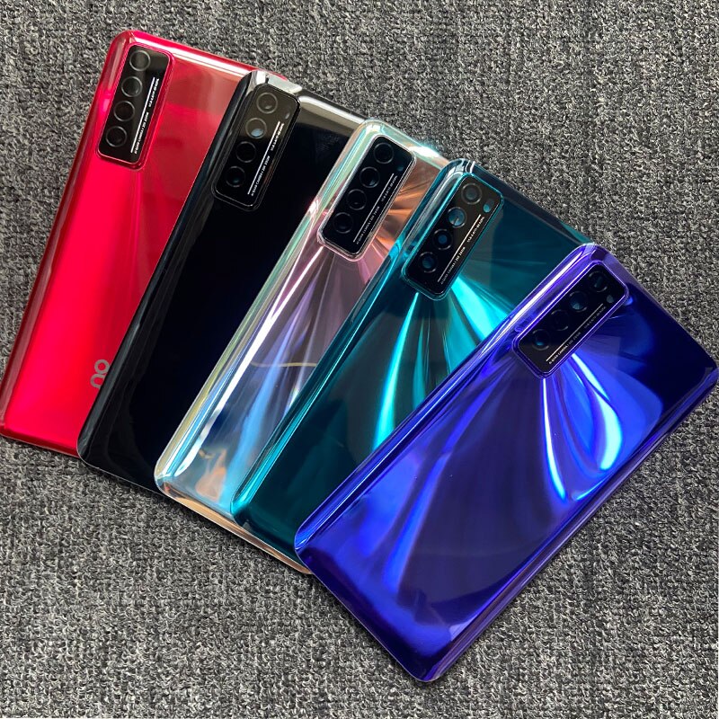 For Huawei Nova 7 5G Battery Cover Back Housing Glass Rear Door Case With Camera Lens+Adhesive Sticker JEF-AN00 NX9 AN20