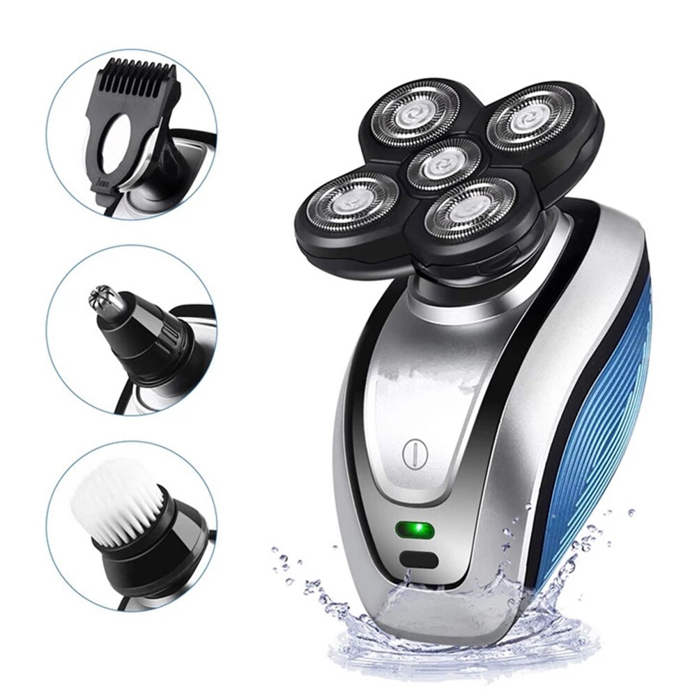 Electric Skull Razor 4 In1 Bald Head Shaver Waterproof 5D Electric Rotary Razor for Men Grooming Kit Beard Body Trimmerl: Default Title