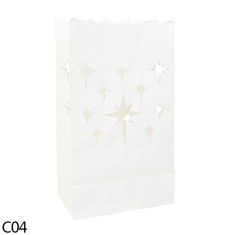 5Pcs Festival Laterne Hochzeit Geburtstag Party Dekoration Papier Kerze Tasche Herz Tee Licht Halter Für Valentine Party Dekor: C04 / 10Pcs