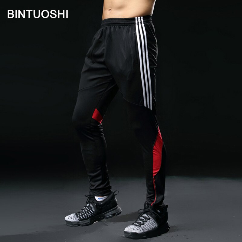 BINTUOSHI Soccer Training Pants Men With Pocket Football Trousers Jogging Fitness Workout Running Sport Pants plus size 5XL pant