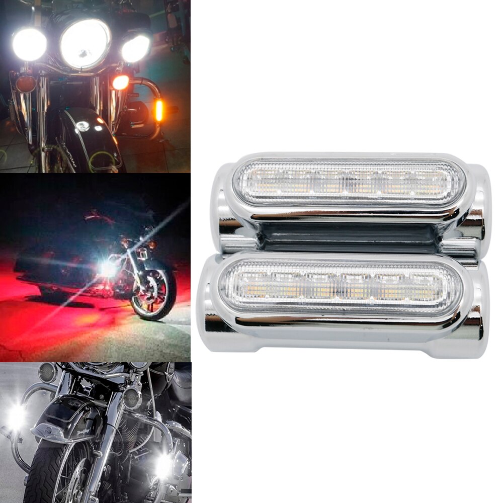 Motorcycle Highway Crash Bar Light Switchback Driving Light 12 LED for Harley Touring Models