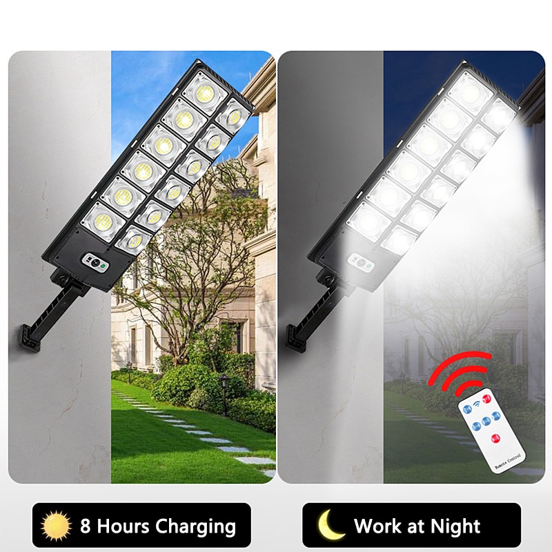 Large Solar Light Outdoor Super Bright LED Motion Sensor Street Wall Lamp Human Induction with Remote Control for Garden