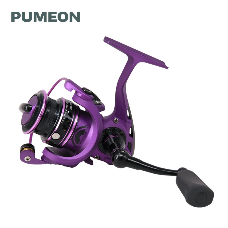 PUMEON Fishing Reel Max Drag 5KG Gear Ratio 5.5:1 5+1BB Lightweight Metal Spool Spinning Reel Saltwater Left/Right Hand Wheels